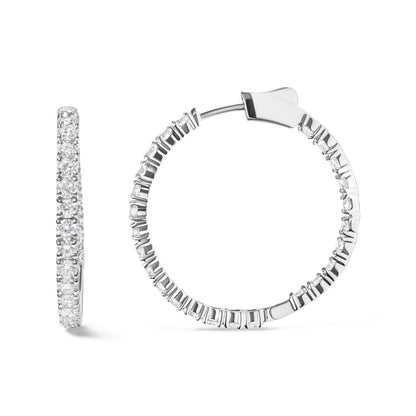 14K White Gold 5.00 Cttw Lab Grown Diamond Inside Out Hoop Earrings (F-G Color, VS1-VS2 Clarity) Bids.com