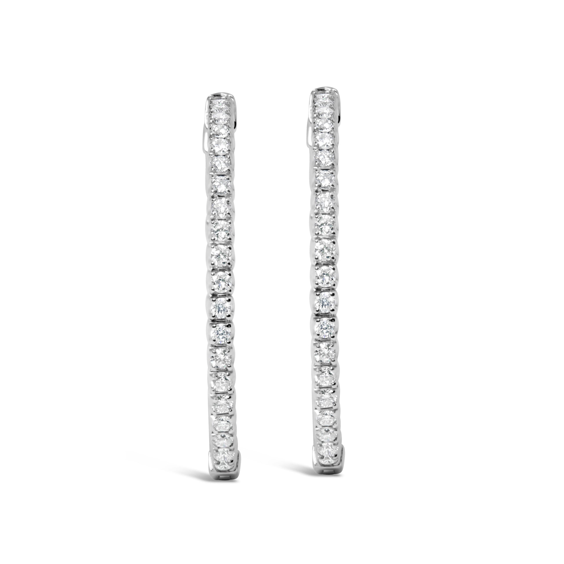 14K White Gold 1 3/4 Cttw Lab Grown Diamond Inside Out Hoop Earrings (G-H Color, VS2-SI1 Clarity) Bids.com