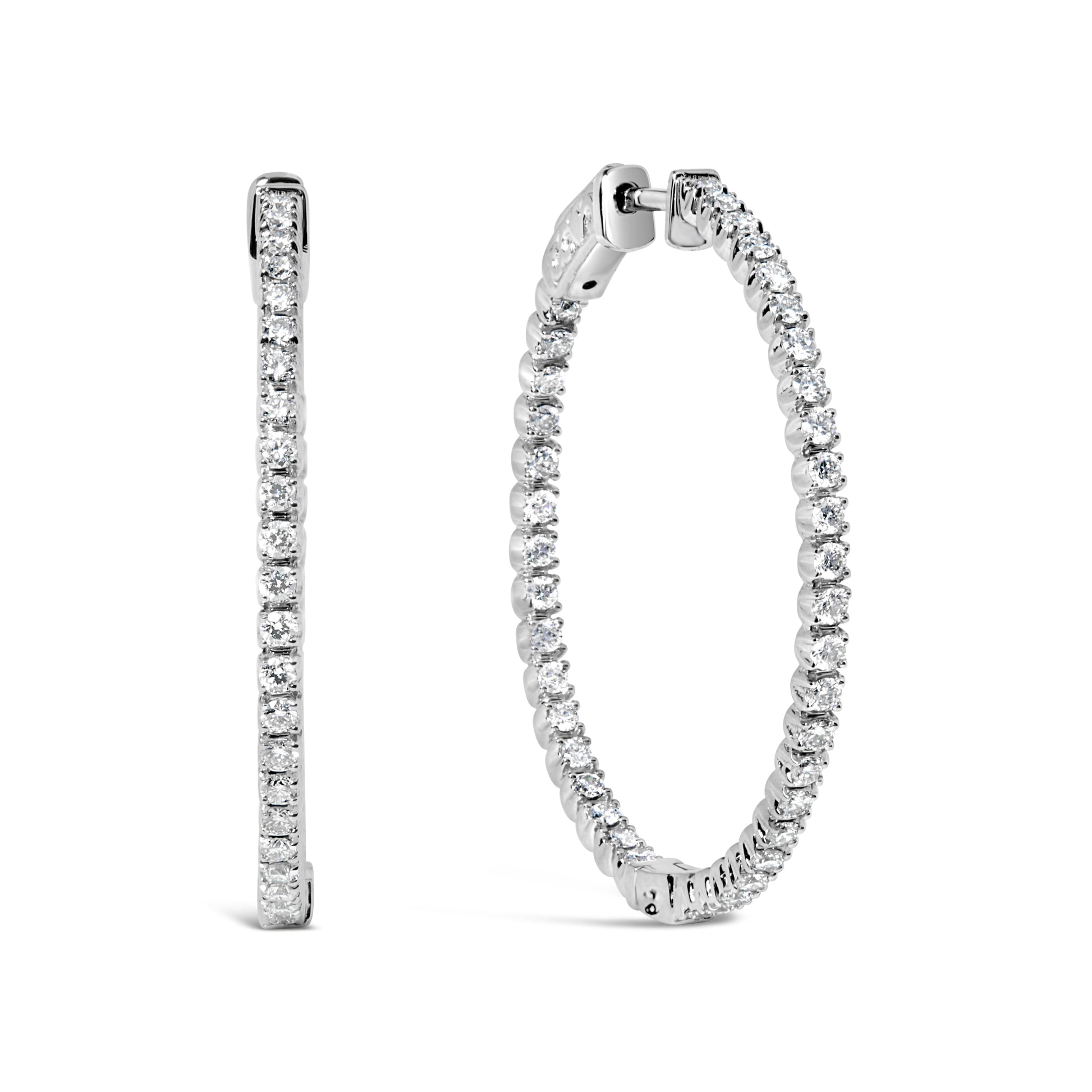 14K White Gold 1 1/2 Cttw Lab Grown Diamond Inside Out Hoop Earrings (G-H Color, VS2-SI1 Clarity) Bids.com