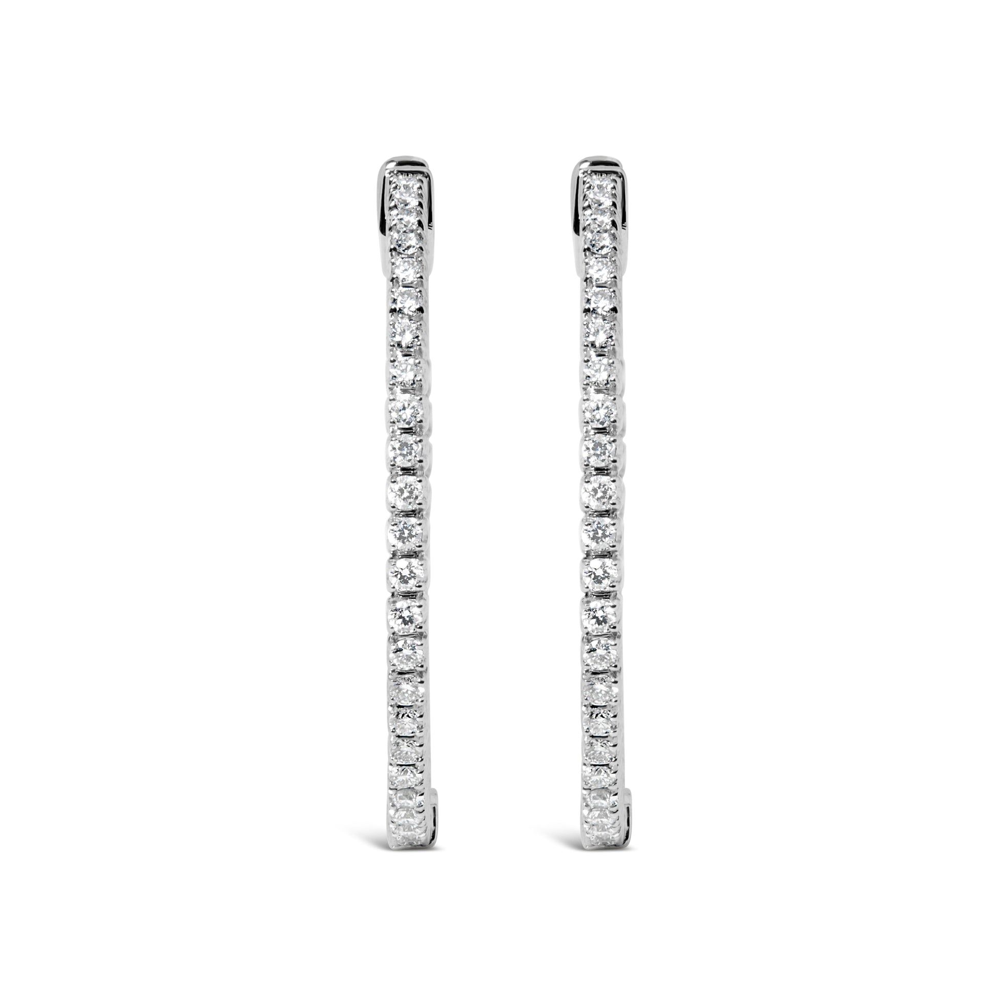 14K White Gold 1 1/2 Cttw Lab Grown Diamond Inside Out Hoop Earrings (G-H Color, VS2-SI1 Clarity) Bids.com
