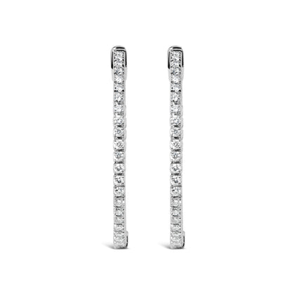 14K White Gold 1 1/2 Cttw Lab Grown Diamond Inside Out Hoop Earrings (G-H Color, VS2-SI1 Clarity) Bids.com