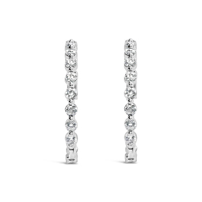 14K White Gold 5.00 Cttw Lab Grown Diamond Inside-Out Hoop Earring Bids.com