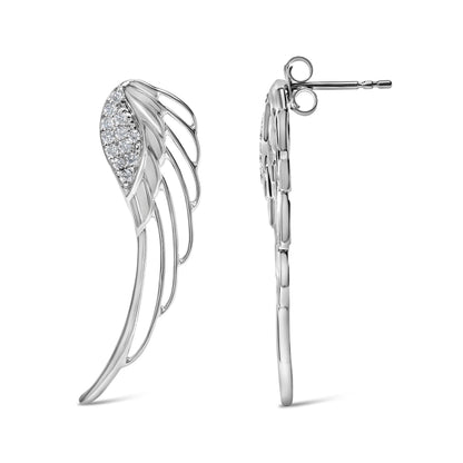 14K White Gold 1/4 Cttw Lab Grown Diamond Angel Wing Stud Earrings (F-G Color, VS1-VS2 Clarity) Bids.com