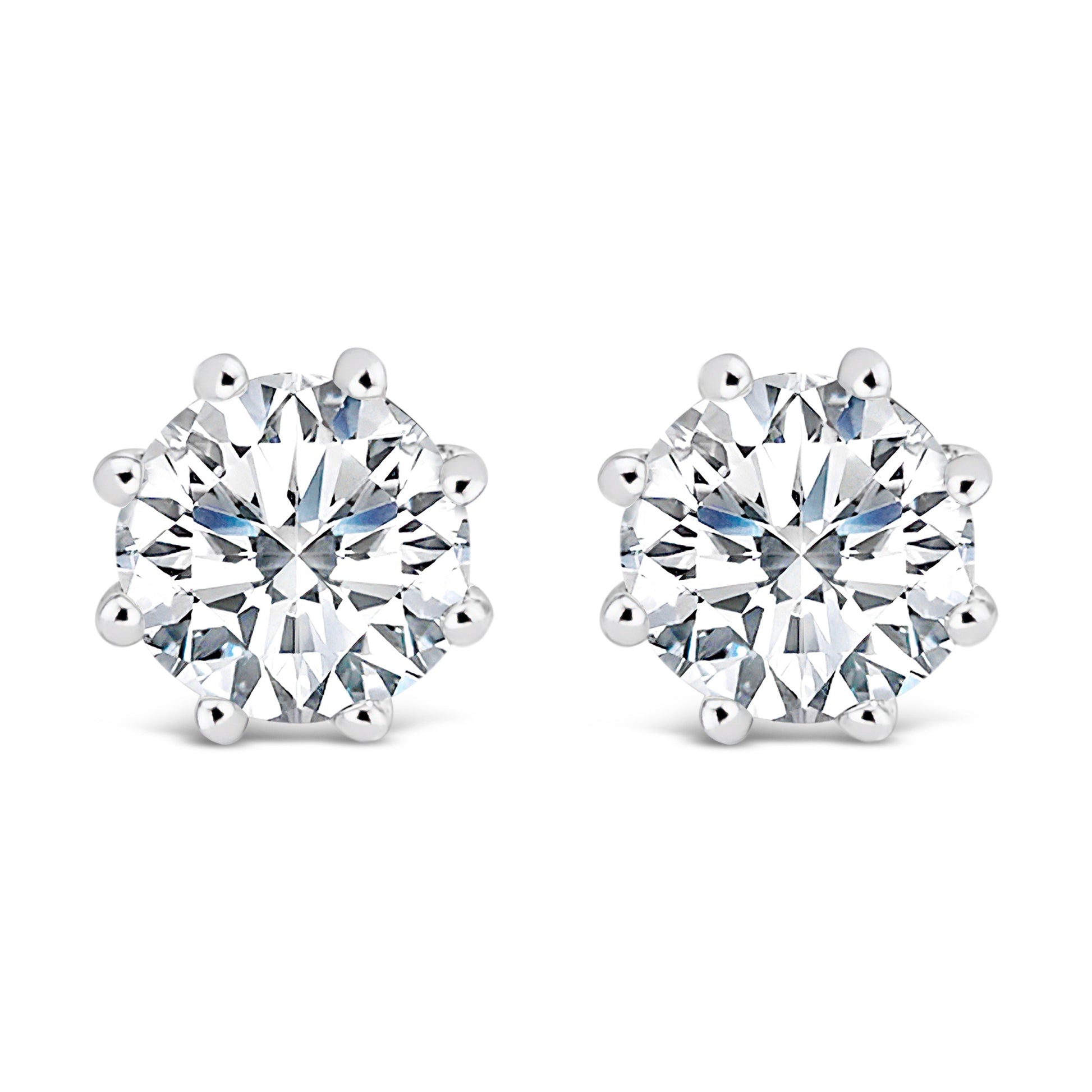 14K White Gold 1.0 Cttw Lab-Grown Diamond 8 Prong Hidden Halo Stud Earrings (F-G Color, VS1-VS2 Clarity) Bids.com