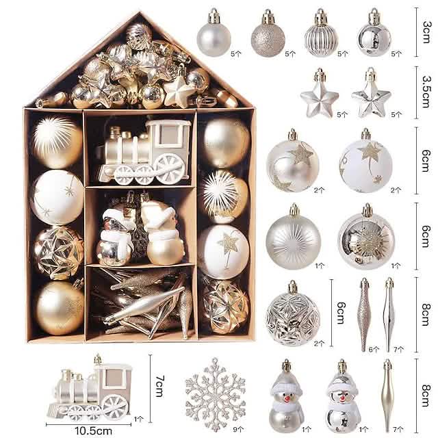 70-Pieces Set: Christmas Tree Decorations Christmas Ball DailySale