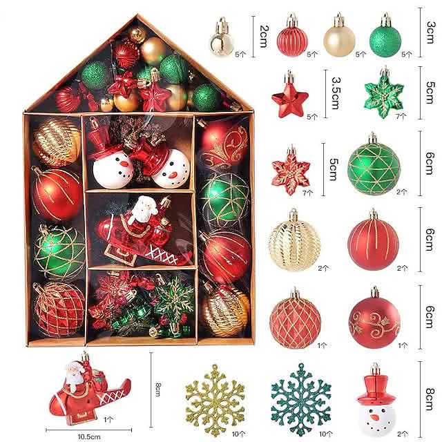 70-Pieces Set: Christmas Tree Decorations Christmas Ball DailySale