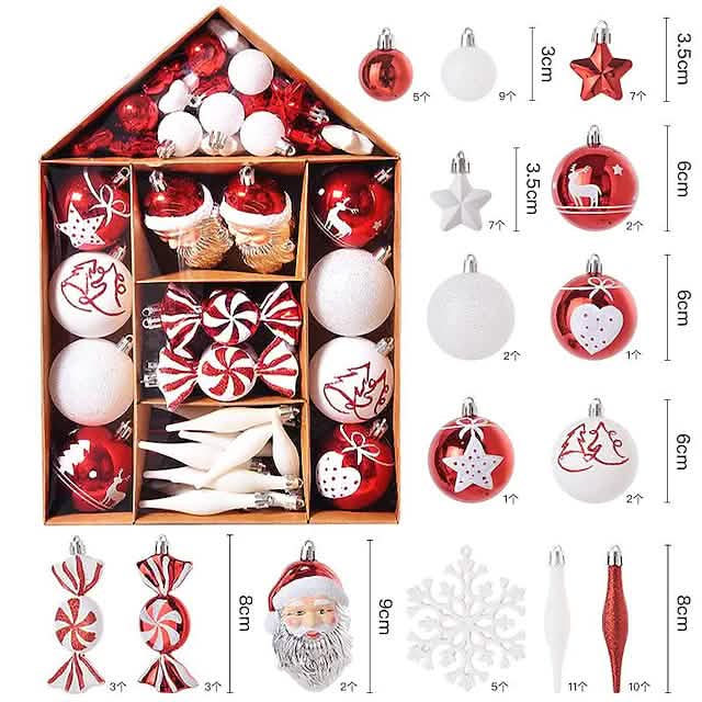 70-Pieces Set: Christmas Tree Decorations Christmas Ball DailySale