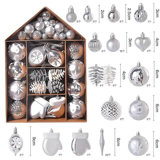 70-Pieces Set: Christmas Tree Decorations Christmas Ball DailySale