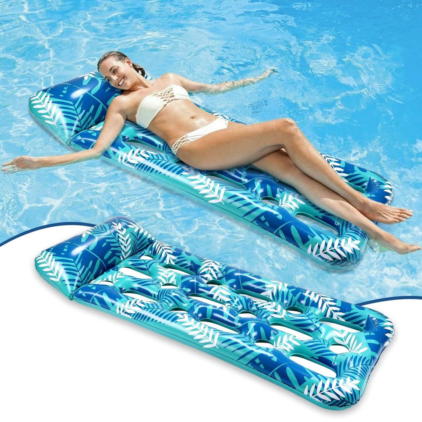 70" x 30" Inflatable Lounge Pool with Headrest DailySale
