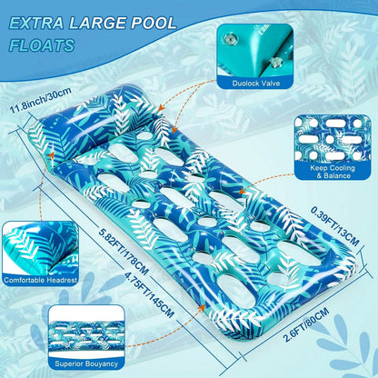 70" x 30" Inflatable Lounge Pool with Headrest DailySale
