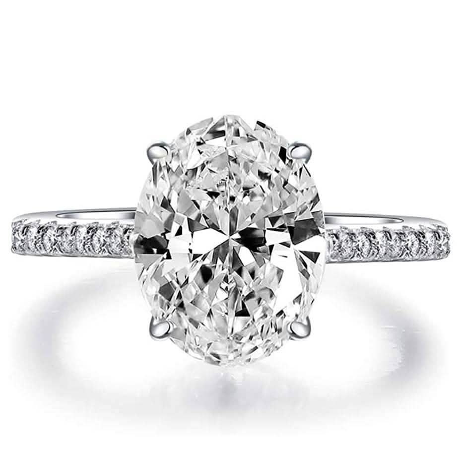 7.00 CTTW Oval Cut Engagement Ring in White Gold DailySale