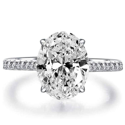 7.00 CTTW Oval Cut Engagement Ring in White Gold DailySale