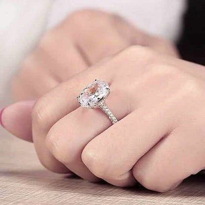 7.00 CTTW Oval Cut Engagement Ring in White Gold DailySale