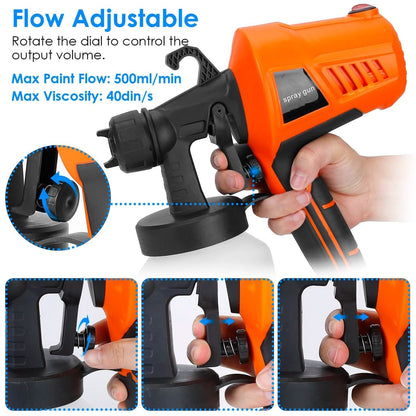 700W Electric Paint Sprayer Handheld HVLP Spray Painter DailySale