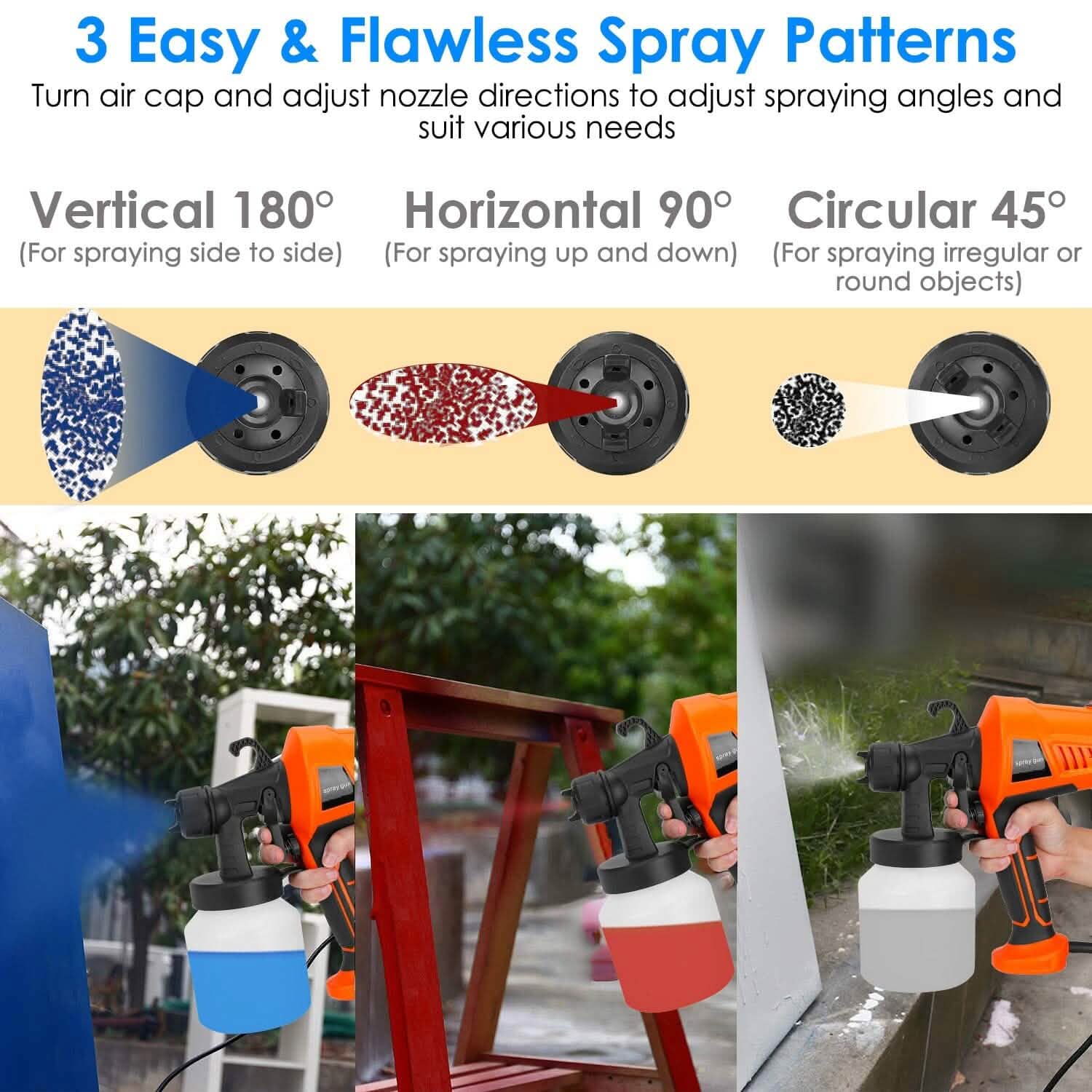 700W Electric Paint Sprayer Handheld with 3 Spray Patterns 800ml DailySale