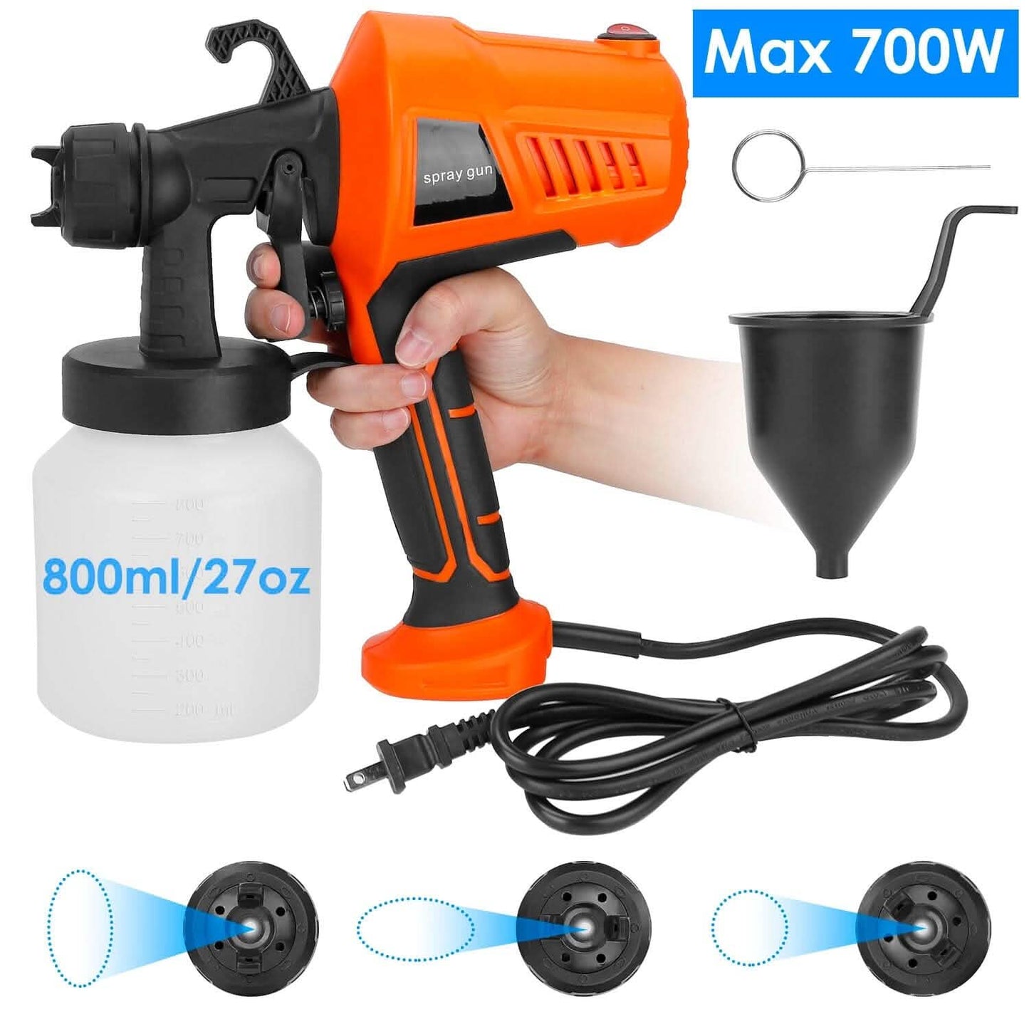 700W Electric Paint Sprayer Handheld with 3 Spray Patterns 800ml DailySale