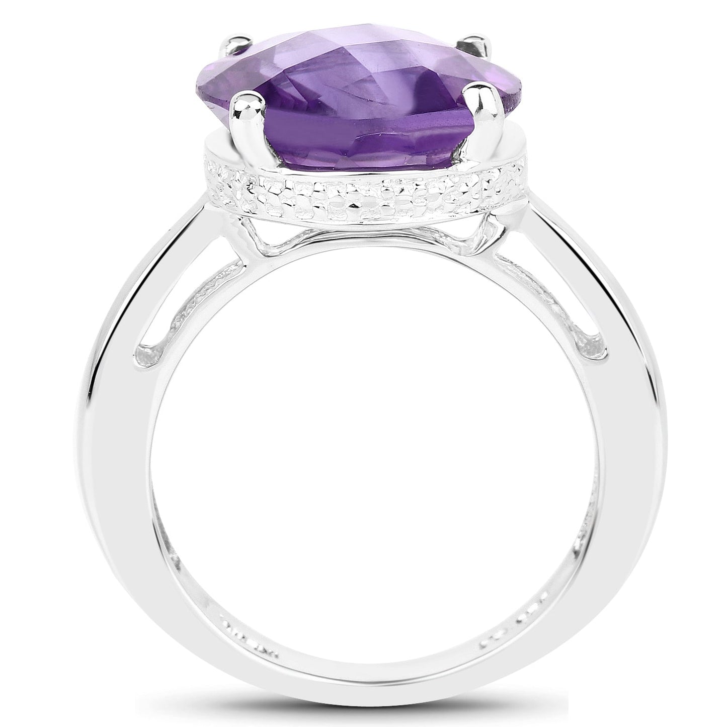5.60 Carat Genuine Amethyst .925 Sterling Silver Ring Bids.com