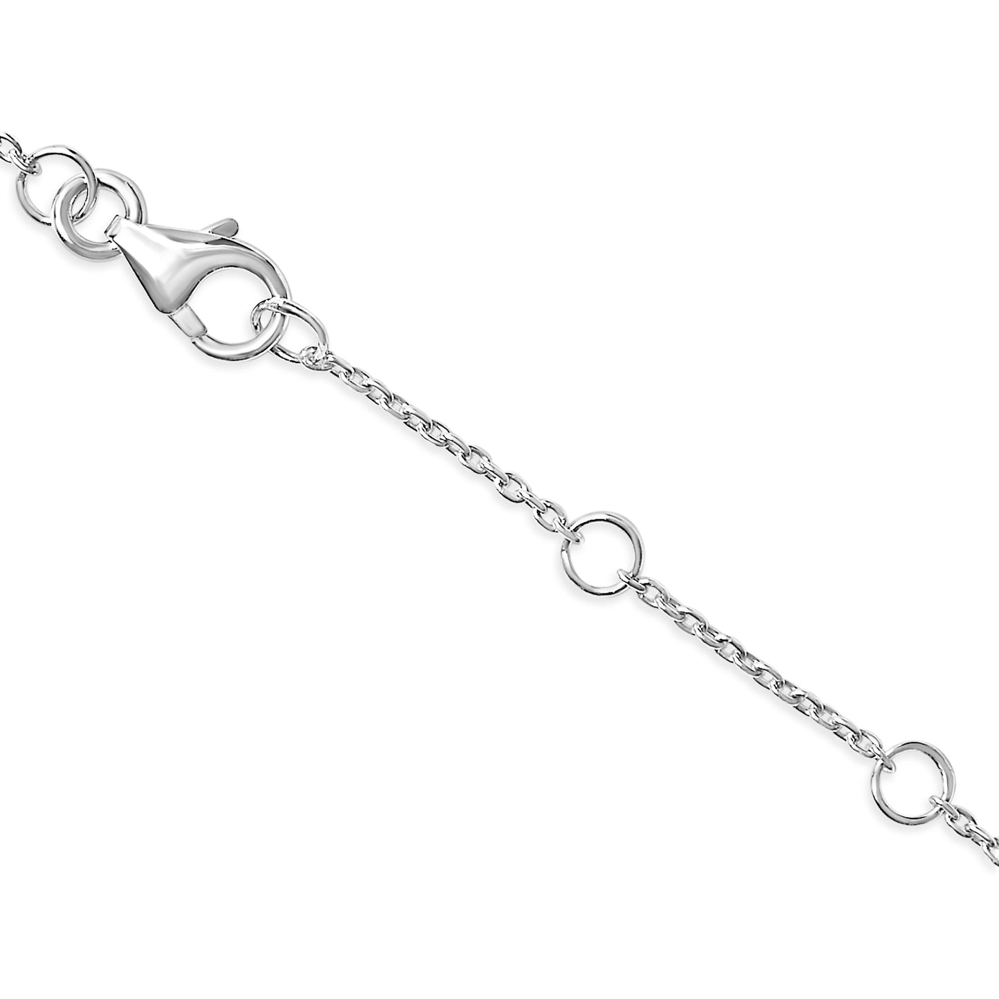 10K White Gold Diamond Accent "A" Initial Charm and Link Bracelet Bids.com