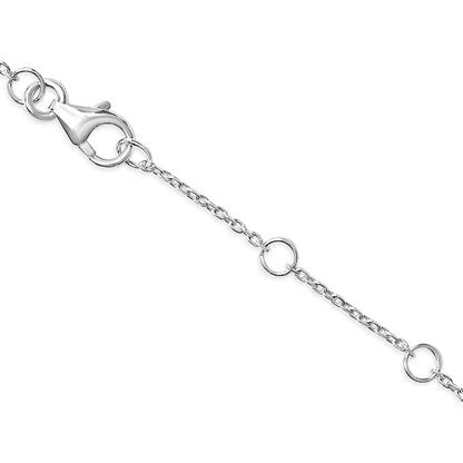 10K White Gold Diamond Accent "A" Initial Charm and Link Bracelet Bids.com