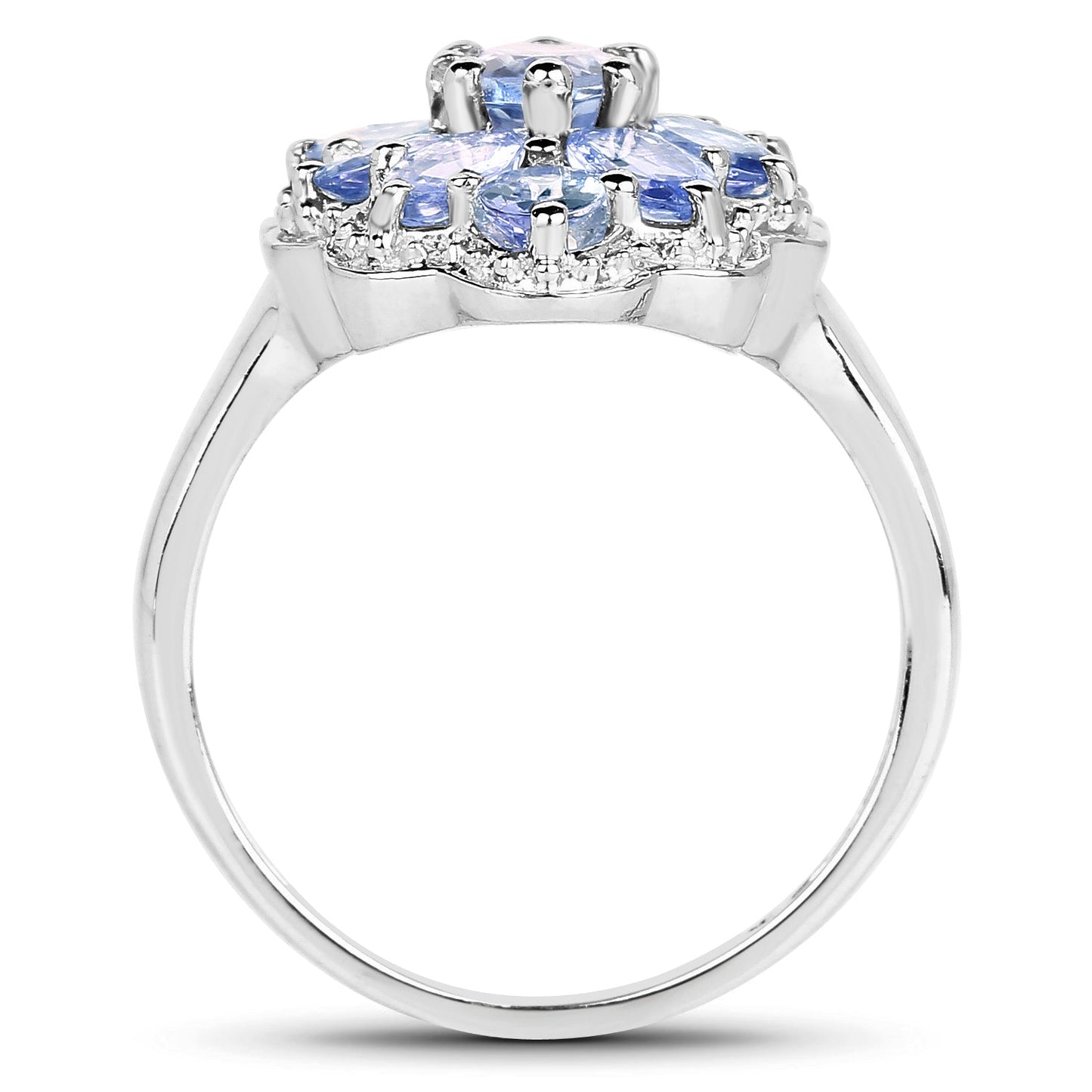 2.46 Carat Genuine Tanzanite .925 Sterling Silver Ring Bids.com
