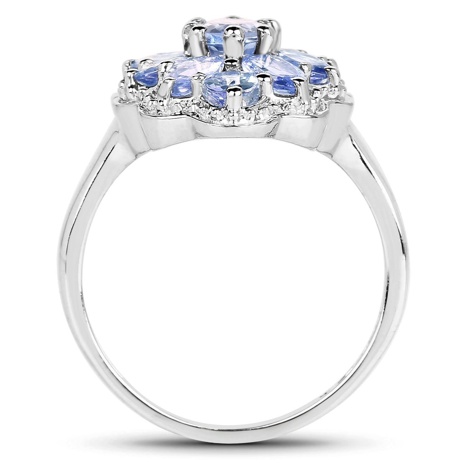 2.46 Carat Genuine Tanzanite .925 Sterling Silver Ring Bids.com
