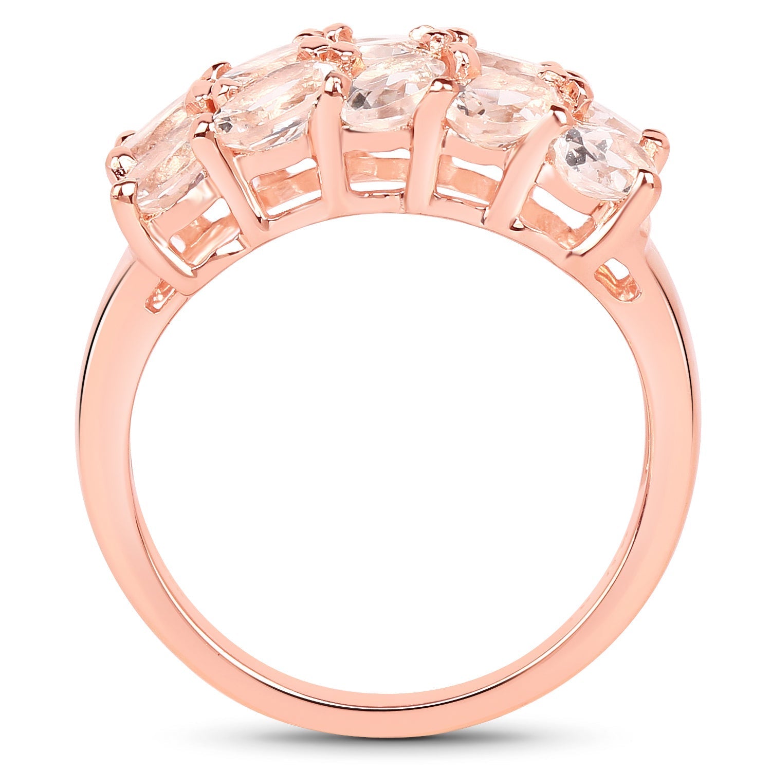 14K Rose Gold Plated 3.30 Carat Genuine Morganite .925 Sterling Silver Ring Bids.com