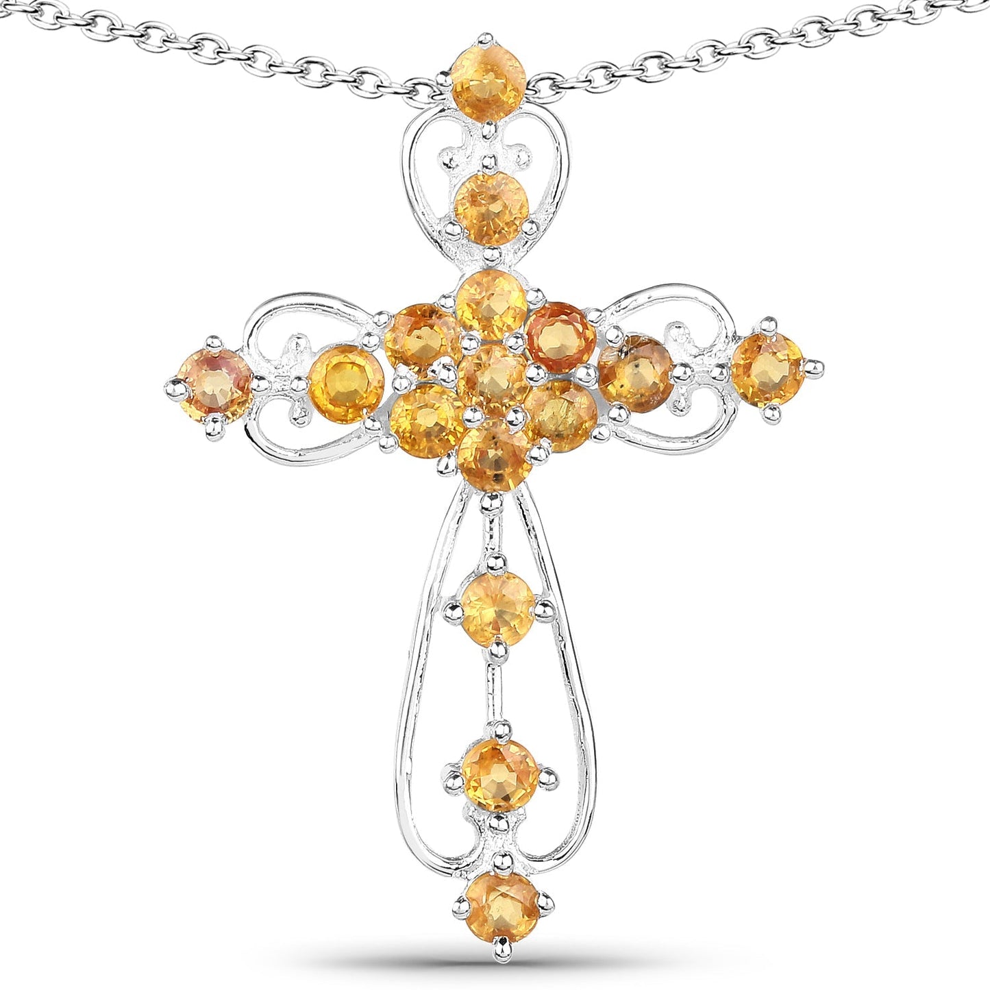 2.24 Carat Genuine Yellow Sapphire .925 Sterling Silver Pendant Bids.com