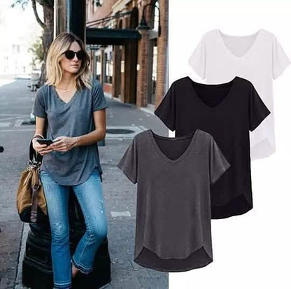 Loose Cut Casual Short Sleeve Top - Assorted Sizes DailySale
