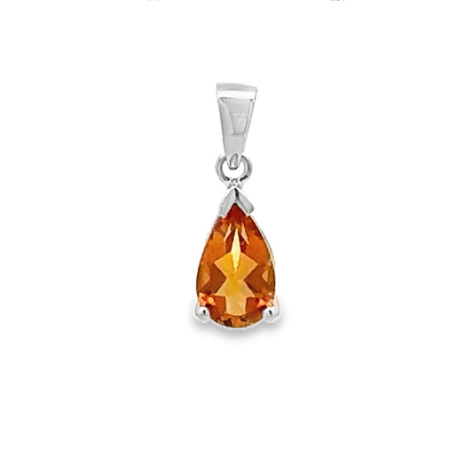 Genuine .70ct Citrine Fashion Pendants 10KT White Gold Bids.com