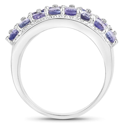 2.59 Carat Genuine Tanzanite .925 Sterling Silver Ring Bids.com