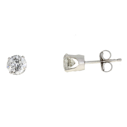 Genuine 1.00ct Diamond Stud Earrings 14KT White Gold Bids.com
