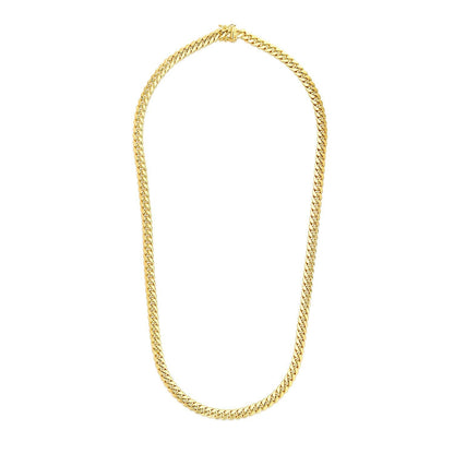 6.9mm 14k Yellow Gold Semi Solid Miami Cuban Chain Bids.com
