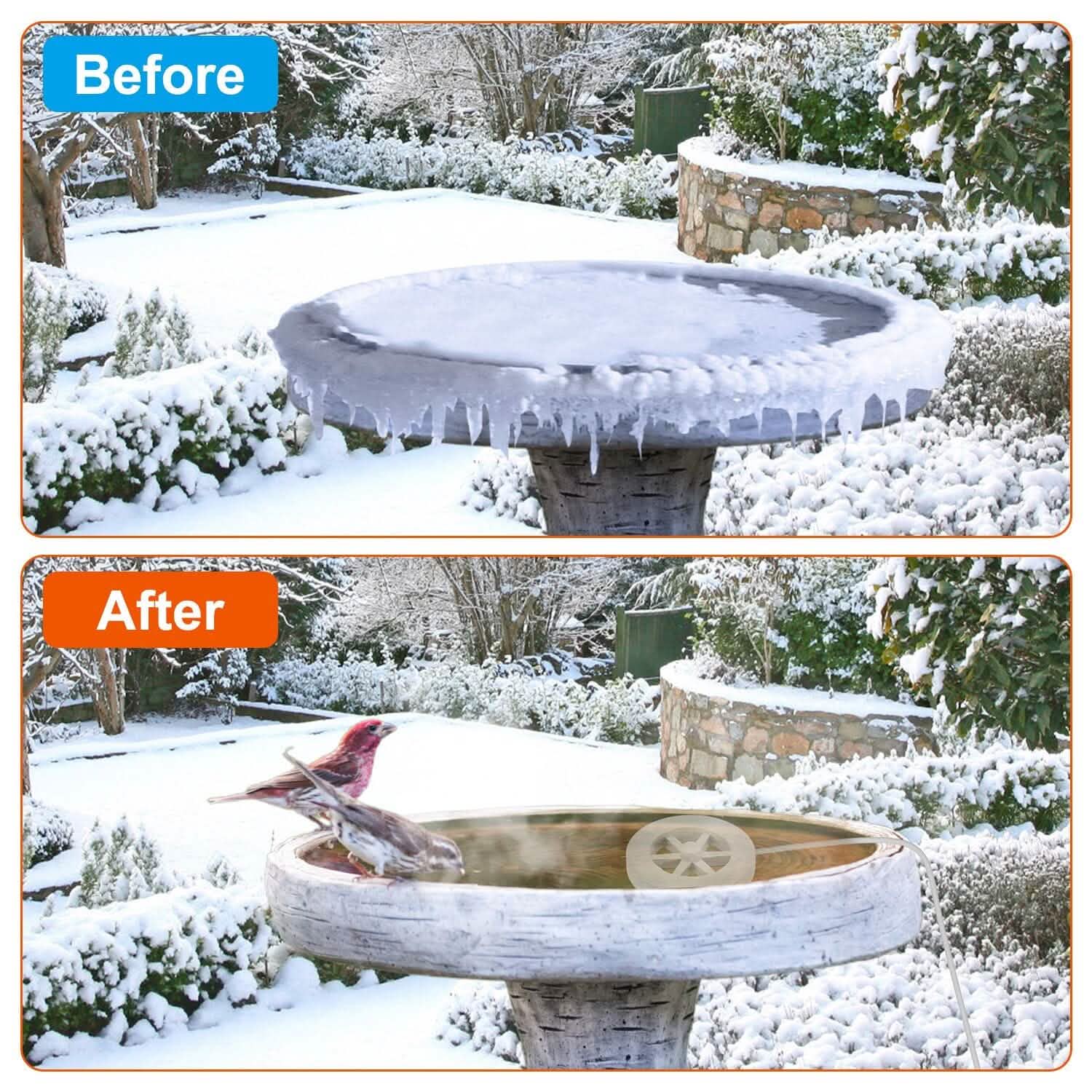70W Bird Bath Deicer Aluminum Alloy Water Heater with Thermostat Auto Shutdown DailySale