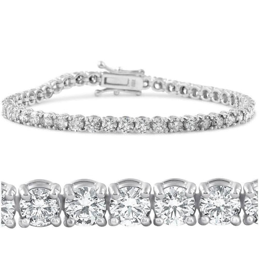 7.10 Ct Round HUGE Natural Diamond Tennis Bracelet 14K White Gold DailySale