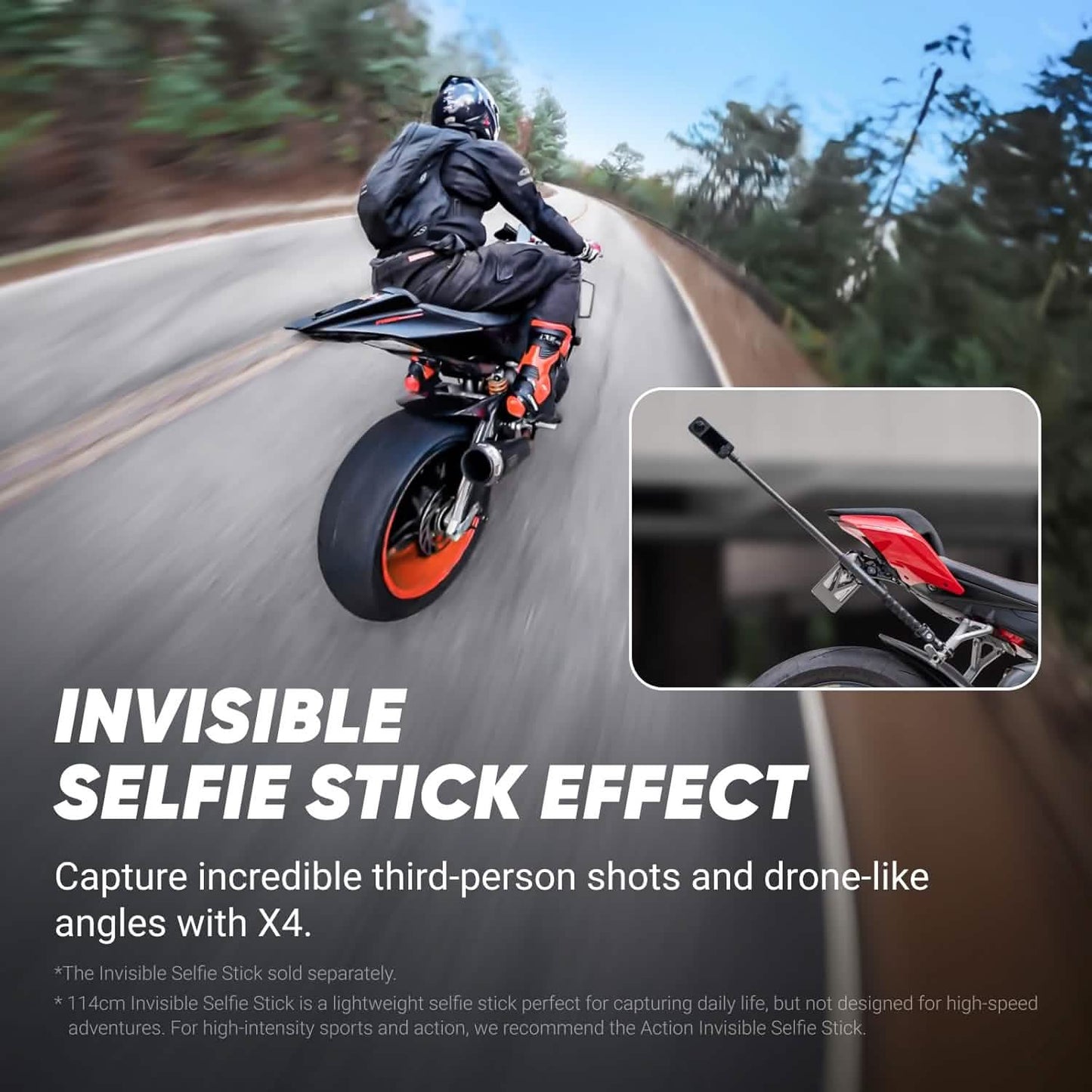 Insta360 X4 - Standard Bundle with Invisible Selfie Stick, 8K Waterproof 360 Action Camera, 4K Wide-Angle Video, Soft Pouch - Open Box DailySale