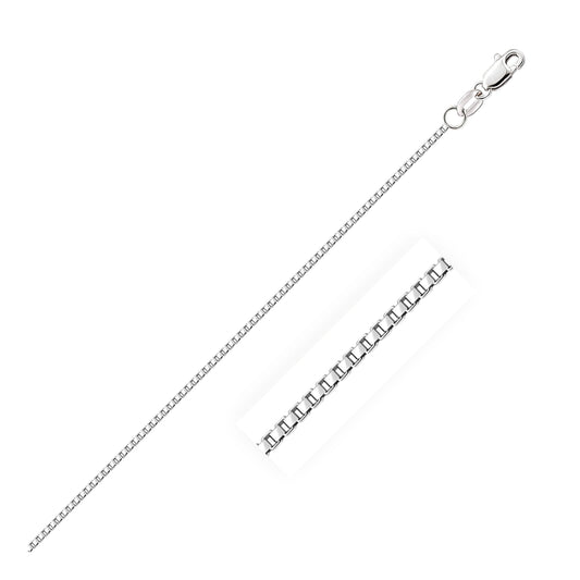 14k White Gold Octagonal Box Chain (1.00 mm) Bids.com