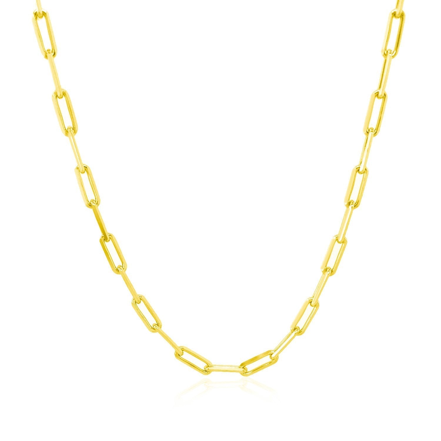 14K Yellow Gold Paperclip Chain (2.5mm) Bids.com