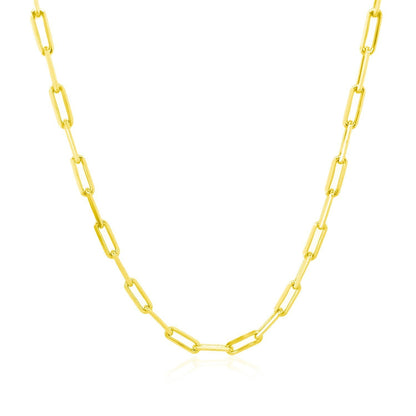 14K Yellow Gold Paperclip Chain (2.5mm) Bids.com