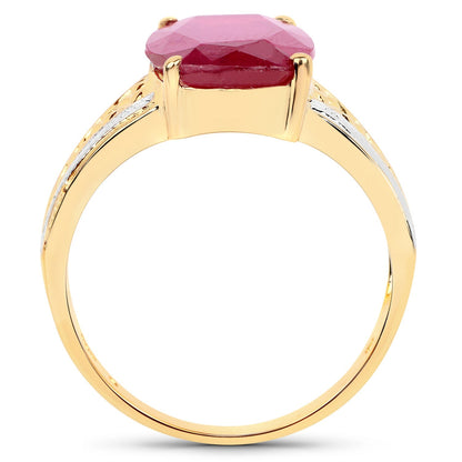 7.50 Carat Glass Filled Ruby .925 Sterling Silver Ring Bids.com