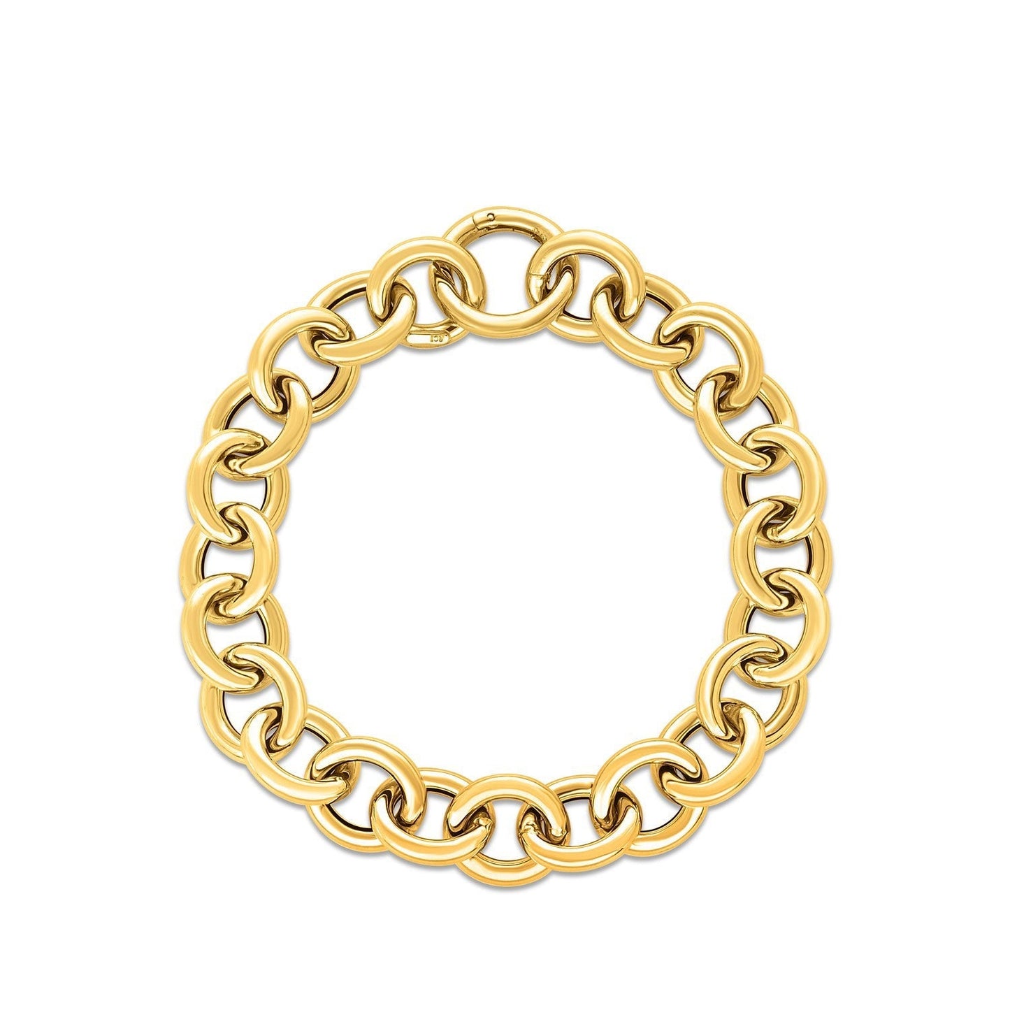 14k Yellow Gold Round Link Bracelet (11.60 mm) Bids.com
