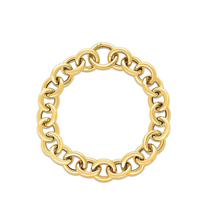 14k Yellow Gold Round Link Bracelet (11.60 mm) Bids.com
