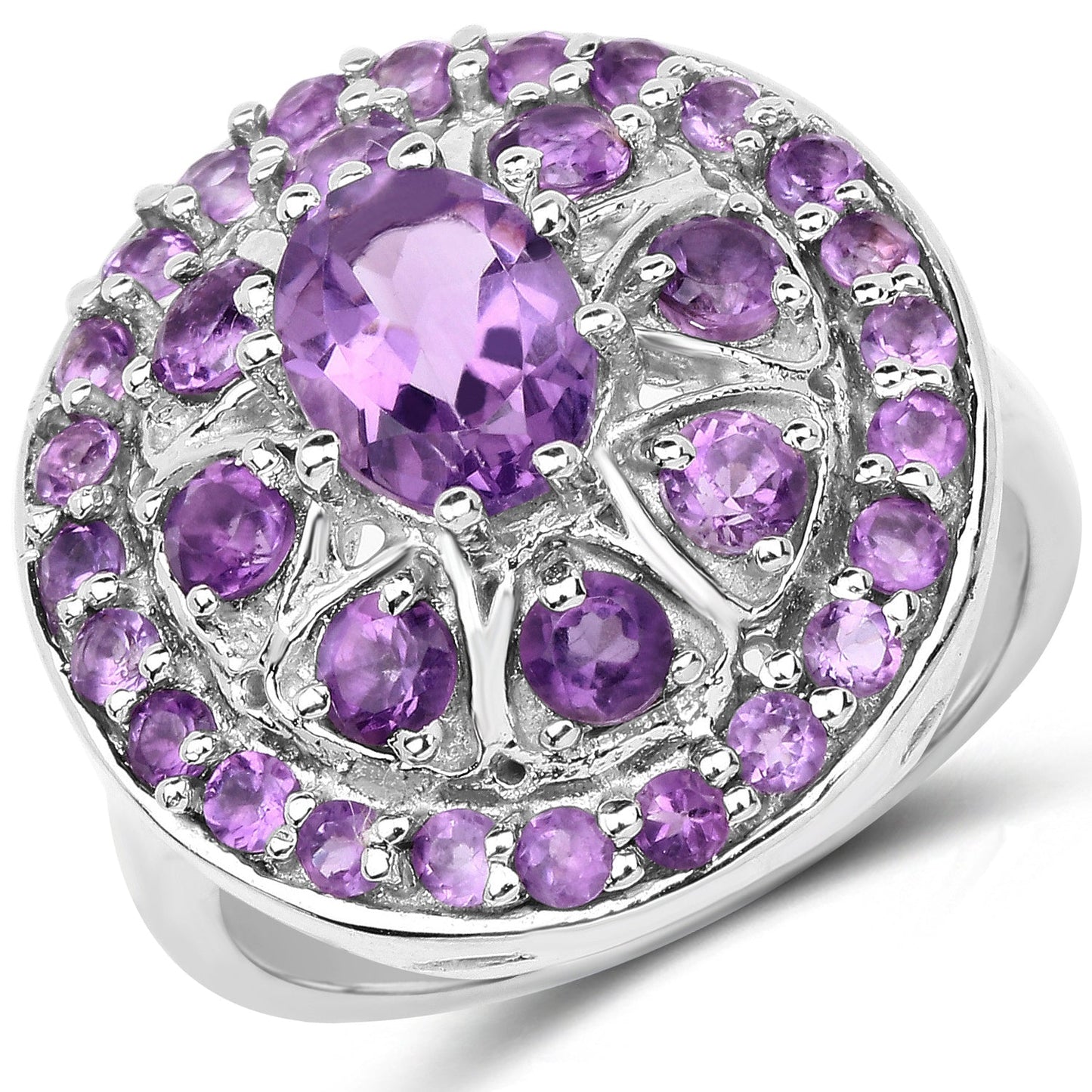 2.67 Carat Genuine Amethyst .925 Sterling Silver Ring Bids.com