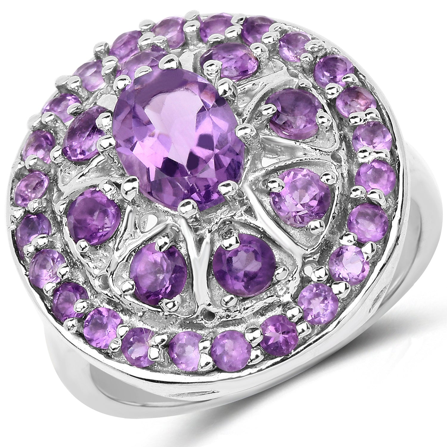 2.67 Carat Genuine Amethyst .925 Sterling Silver Ring Bids.com
