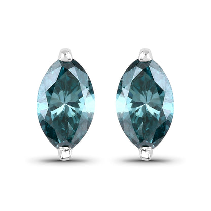 0.69 Carat Genuine Blue Diamond 14K White Gold Earrings Bids.com