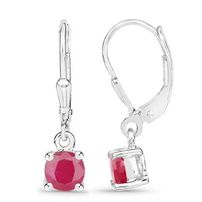 1.20 Carat Genuine Ruby .925 Sterling Silver Earrings Bids.com