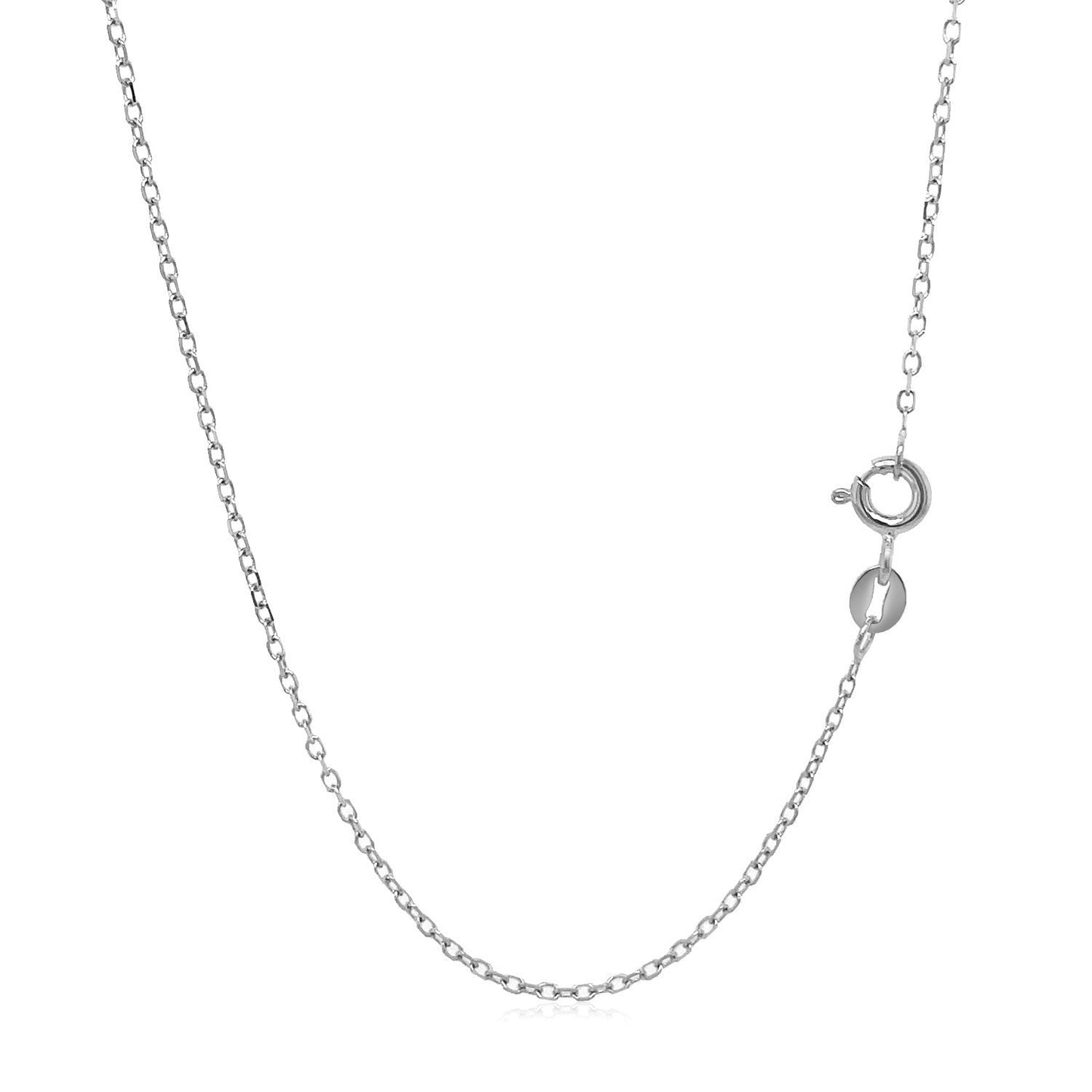 14k White Gold Faceted Cable Link Chain 1.3mm Bids.com