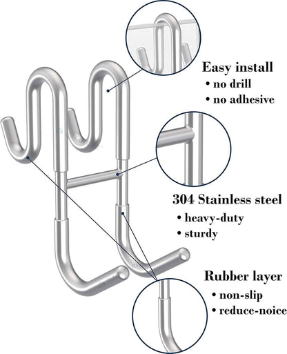 Rust-Resistant Door Mount Shower Hook – Strong Multifunctional Hanging Hook DailySale