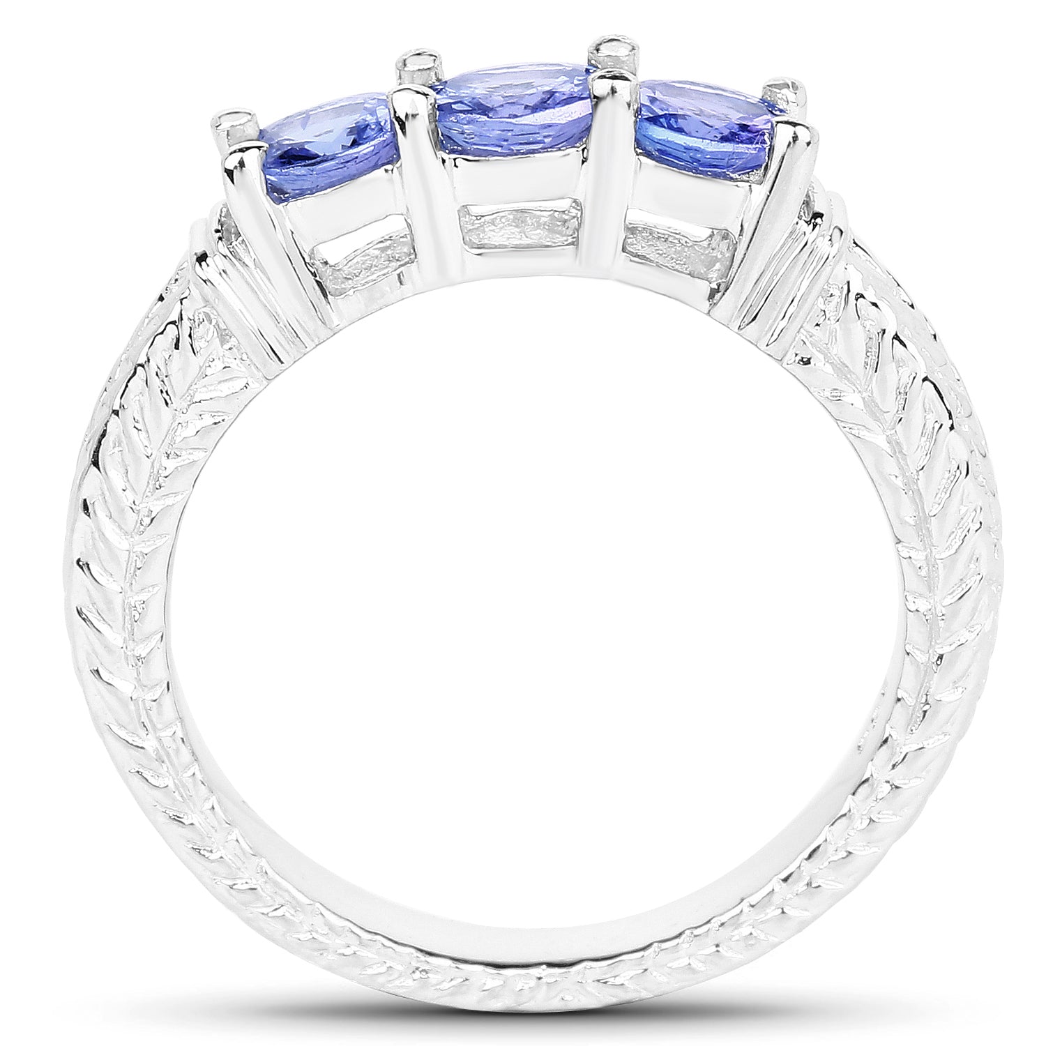 1.11 Carat Genuine Tanzanite .925 Sterling Silver Ring Bids.com