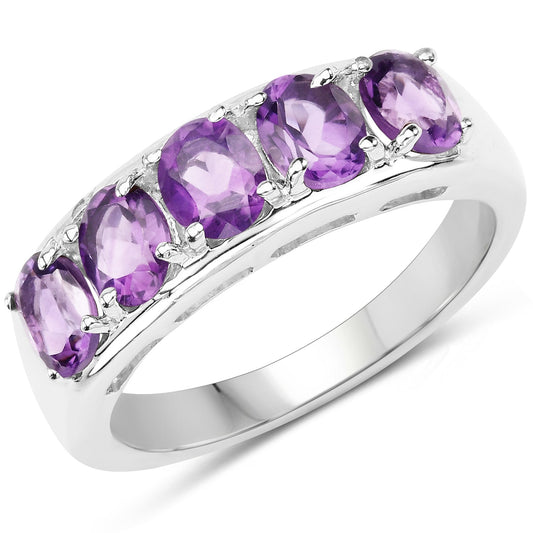 1.70 Carat Genuine  Amethyst .925 Sterling Silver Ring Bids.com