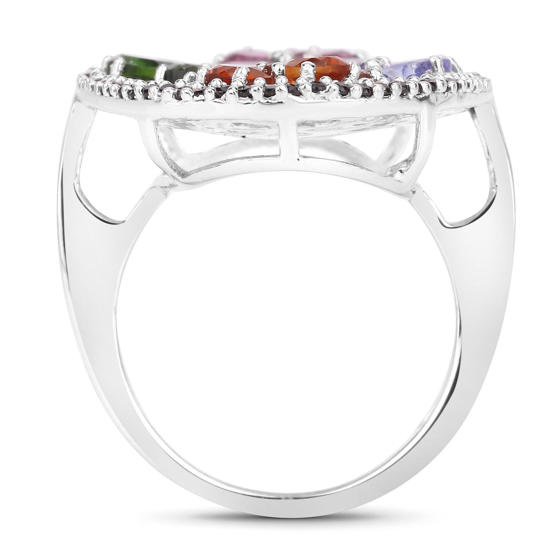 5.01 Carat Genuine Multi Stones .925 Sterling Silver Ring Bids.com